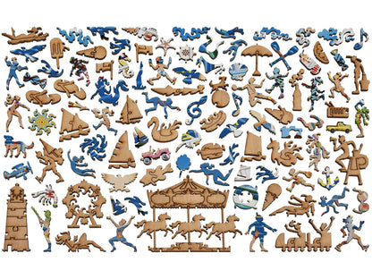 The whimsy pieces that can be found in the puzzle, Oceanbay Carnival Pier.