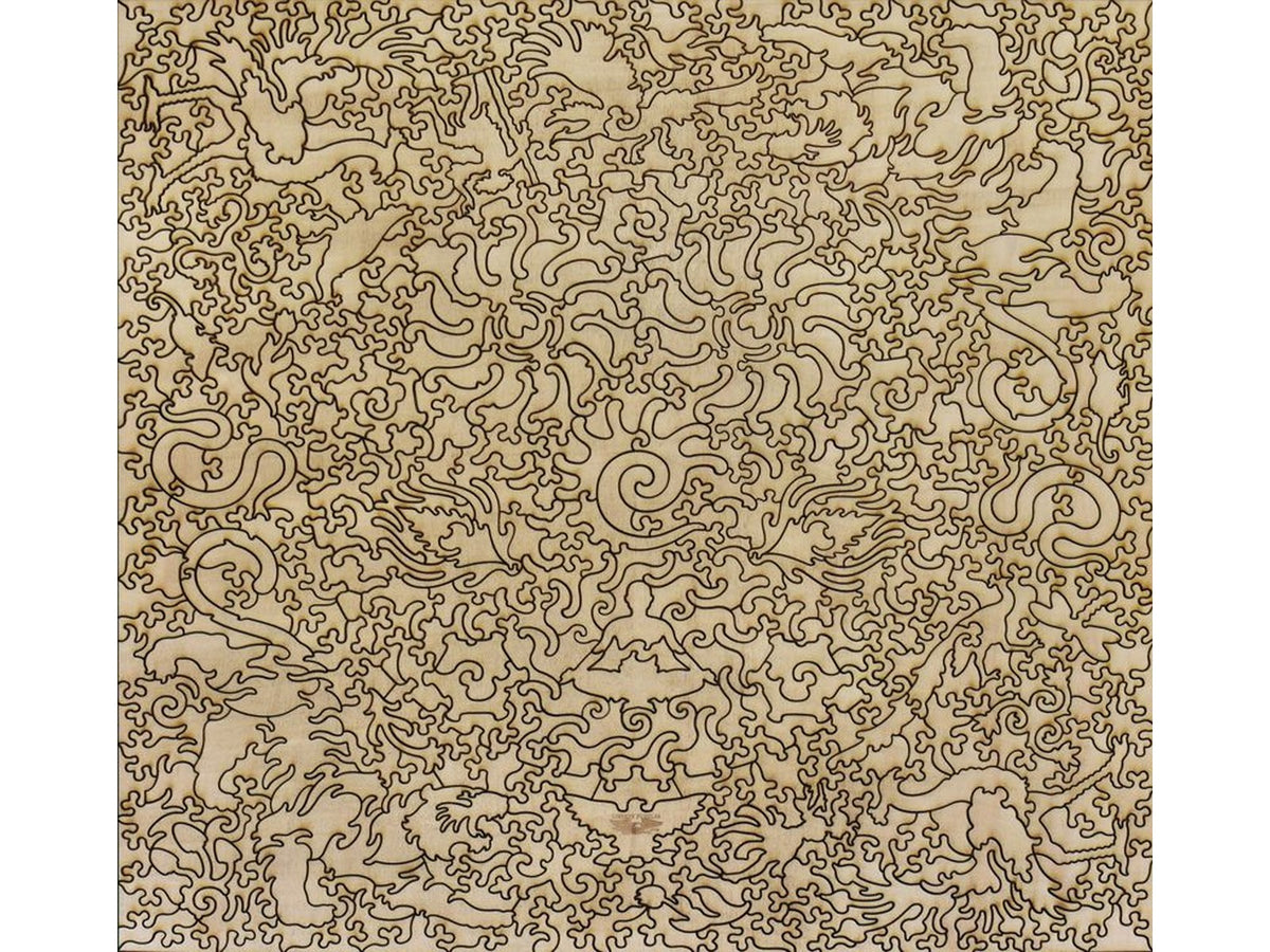 The back of the puzzle, Peacock and Pattern.