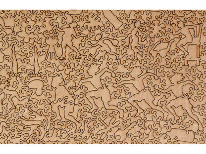 A closeup of the back of the puzzle, Pool Patterns, showing the detail in the pieces.
