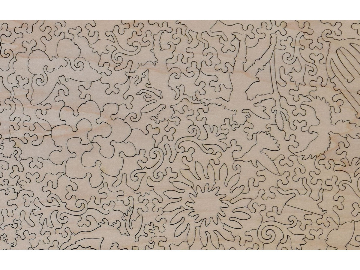 A closeup of the back of the puzzle, Social Graces.