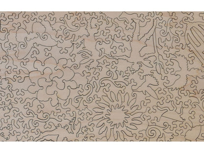 A closeup of the back of the puzzle, Social Graces.