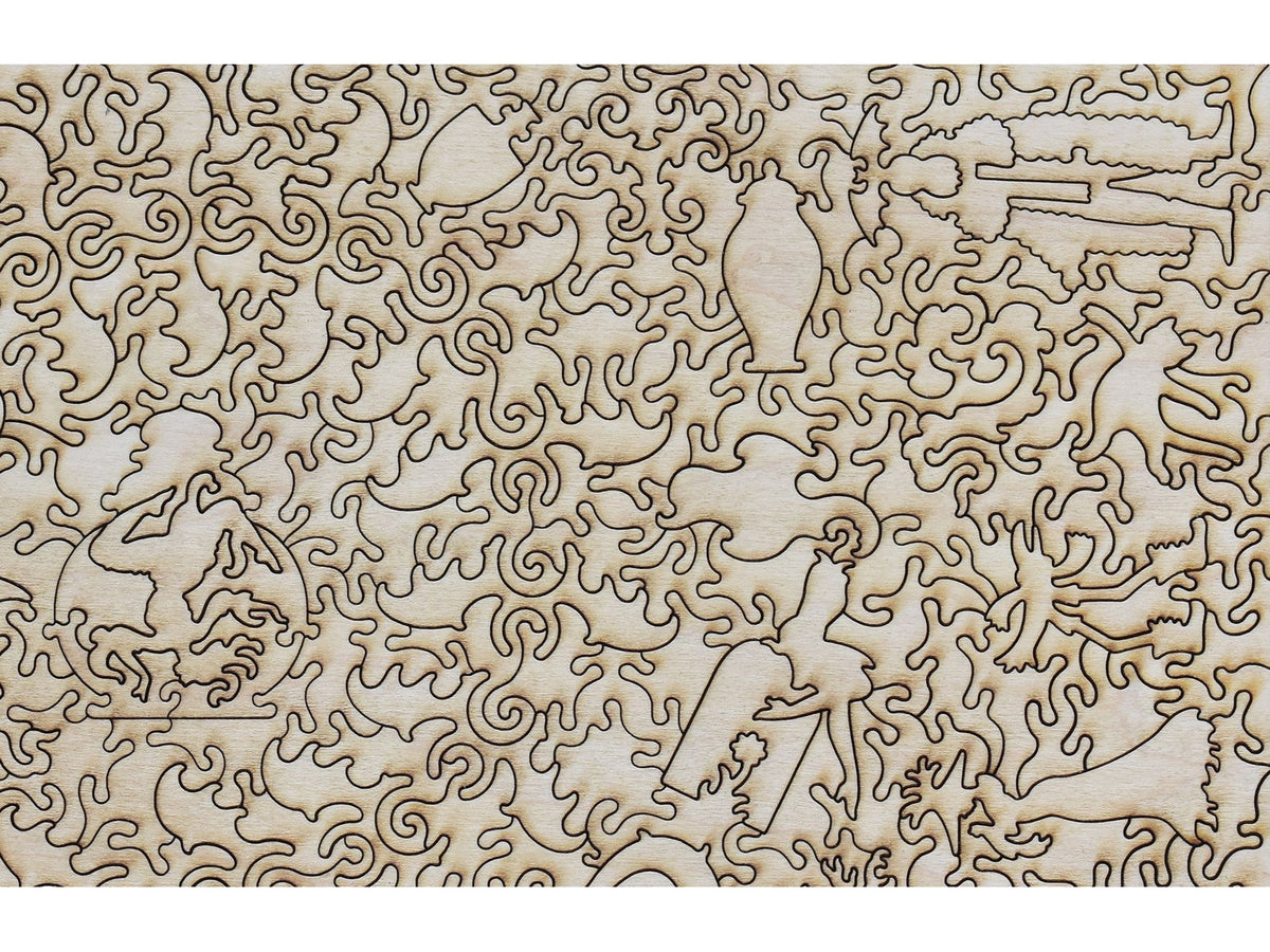 A closeup of the back of the puzzle, Some Things Are Scary.