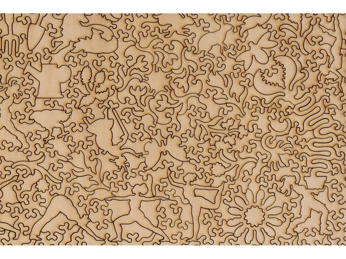 A closeup of the back of the puzzle, Summer Dreams, showing the detail in the pieces.