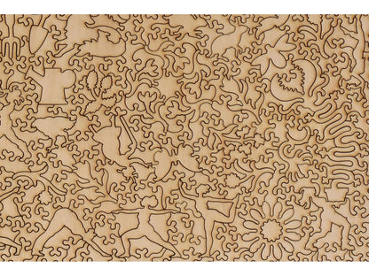 A closeup of the back of the puzzle, Summer Dreams, showing the detail in the pieces.