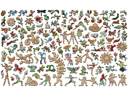 The whimsy pieces that can be found in the puzzle, Summer Dreams.