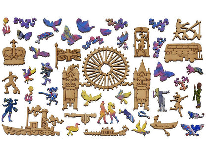 The whimsies that can be found in the puzzle, Sunset: Pool of London.