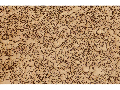 A closeup of the back of the puzzle, Sunspots, showing the detail in the pieces.