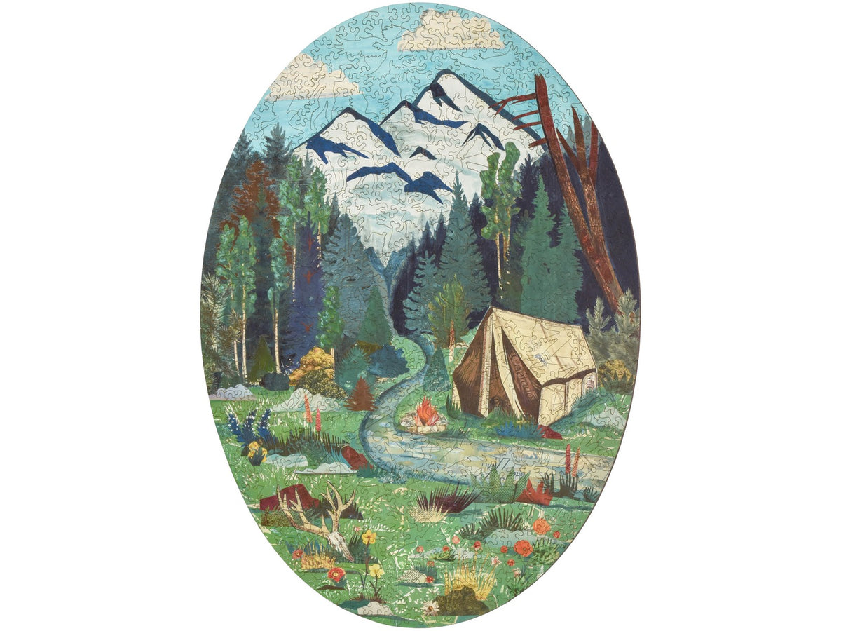 The front of the puzzle, Tent Camping.