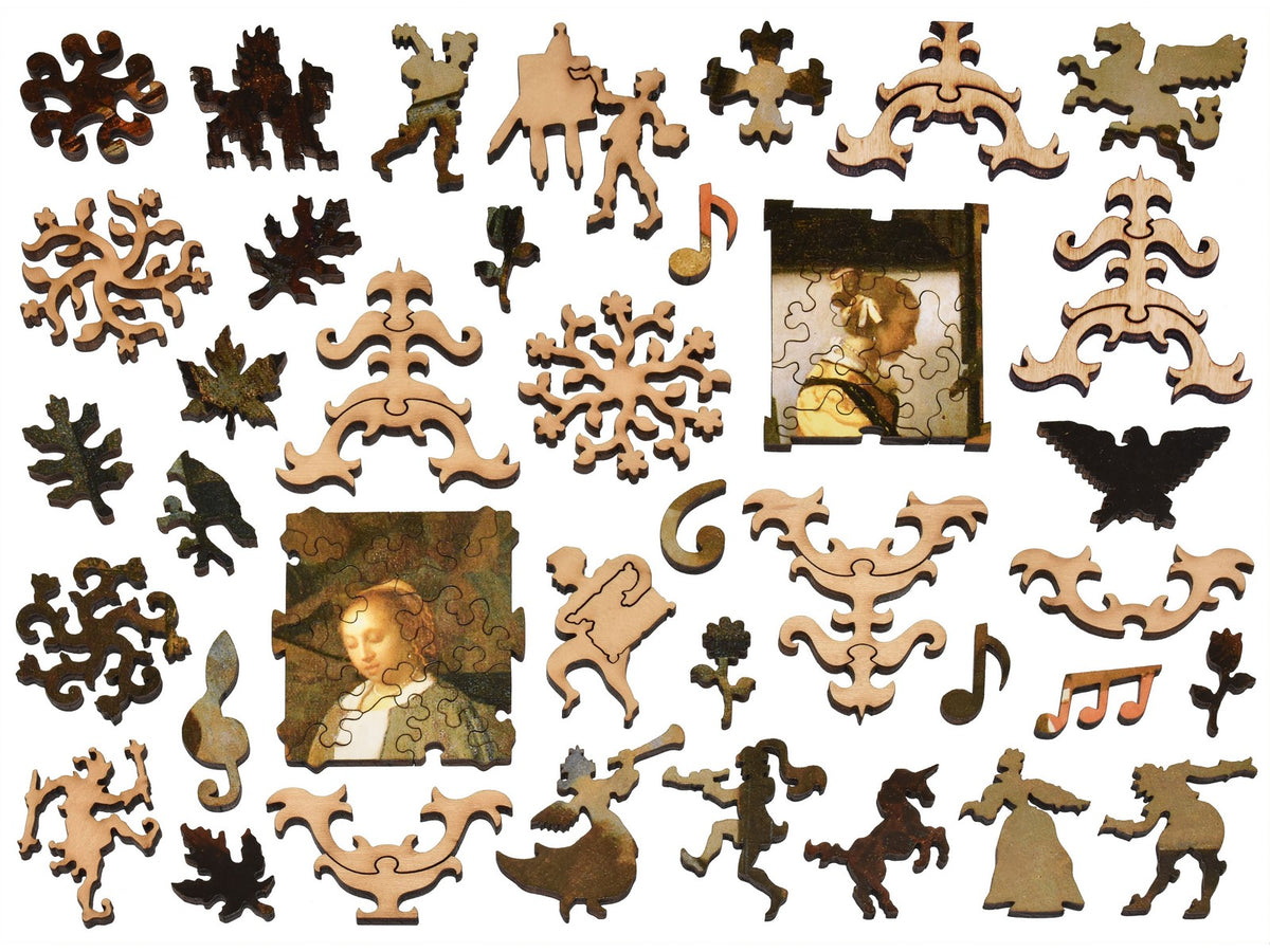 The whimsy pieces that can be found in the puzzle, The Concert.
