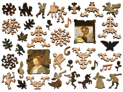 The whimsy pieces that can be found in the puzzle, The Concert.