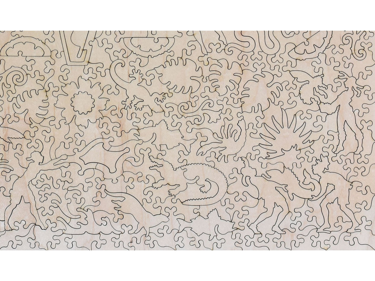 A second closeup of the back of the puzzle, Fisherman or Exotic Lands.