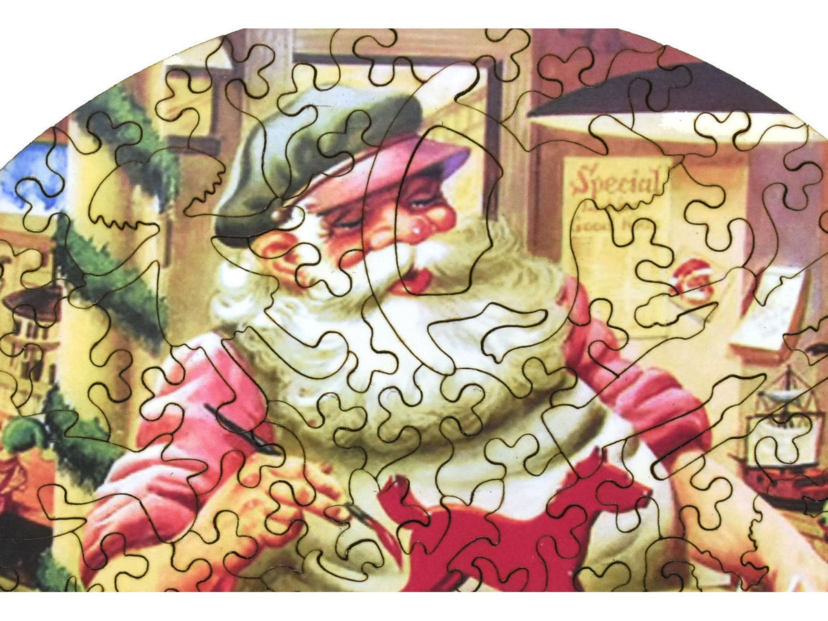 A closeup of the front of the puzzle, Toy Factory.
