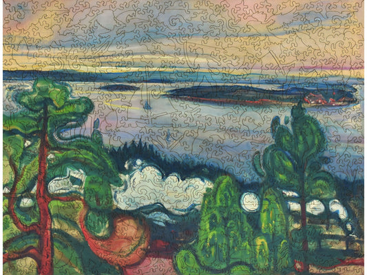 The front of the puzzle, Train Smoke, by Edvard Munch.