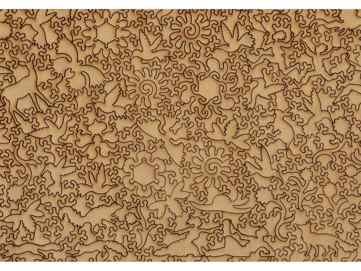 The closeup of the back of the puzzle, Van Gogh's Garden, showing the detail in the pieces.