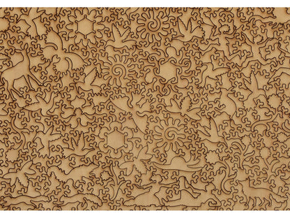 The closeup of the back of the puzzle, Van Gogh's Garden, showing the detail in the pieces.