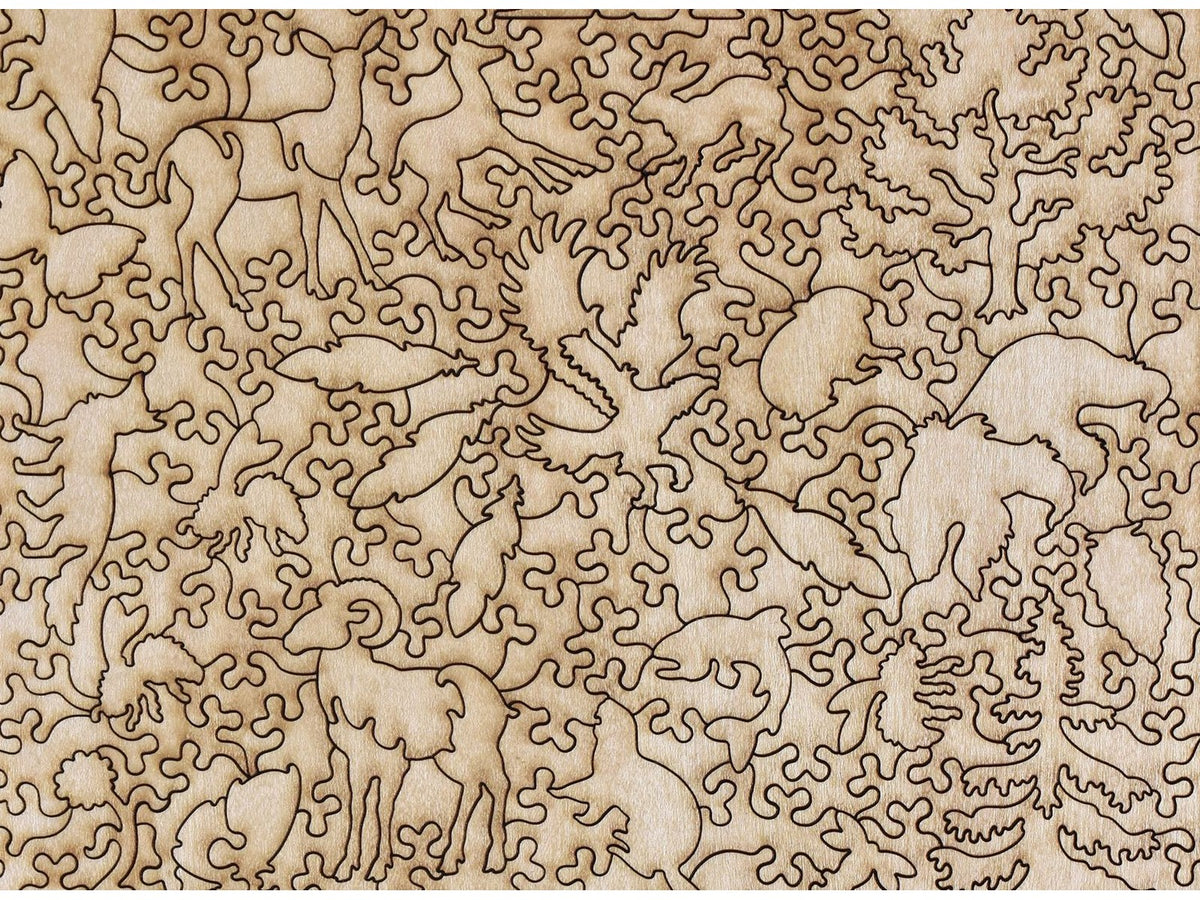 A closeup of the back of the puzzle, View of the Lower Falls, Grand Canyon of the Yellowstone, showing the detail in the pieces.