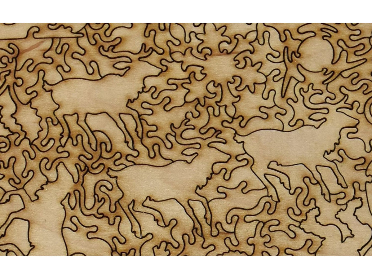 Second image for A closeup of the back of the puzzle, What Santa Claus Brings showing the detail in the pieces.