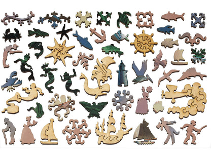 The whimsies that can be found in the puzzle, Yacht Race Off Boston Light.