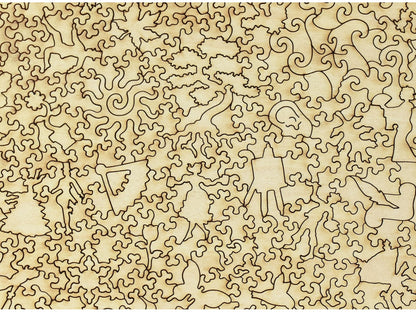 A closeup of the back of the puzzle, Almond Blossom.