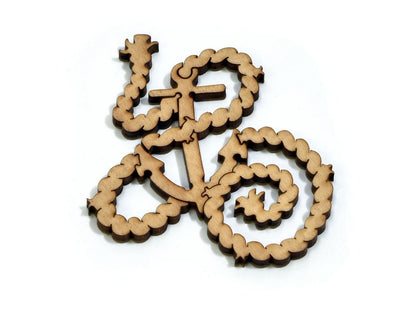 A closeup of pieces in the shape of an anchor and rope.