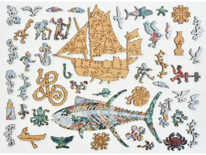 The whimsies that can be found in the puzzle, Blessing of the Tuna Fleet.
