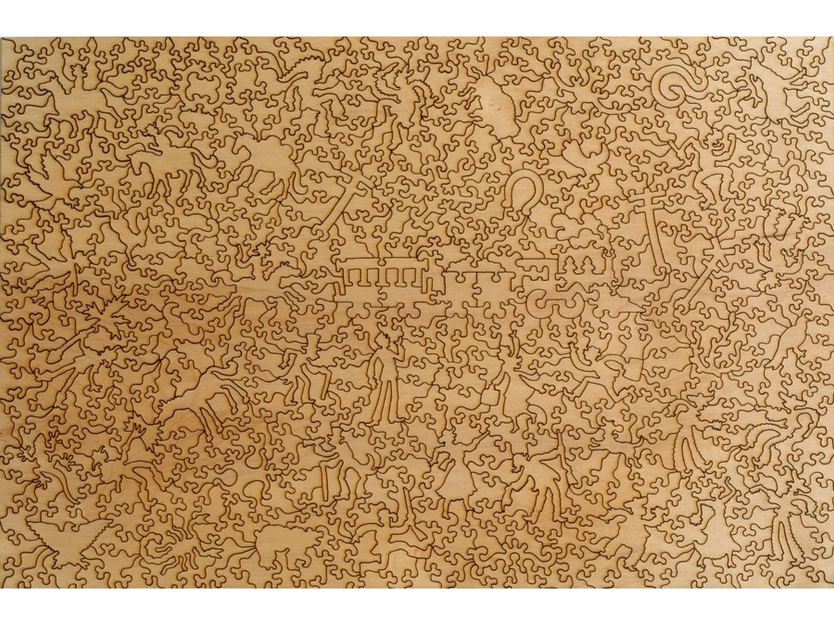 The back of the puzzle, Buffalo Bill: The Great Train Holdup.