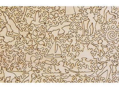 A closeup of the back of the puzzle, Capo di Noli.
