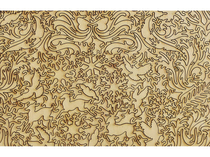 A closeup of the back of the puzzle, Cool Stag.