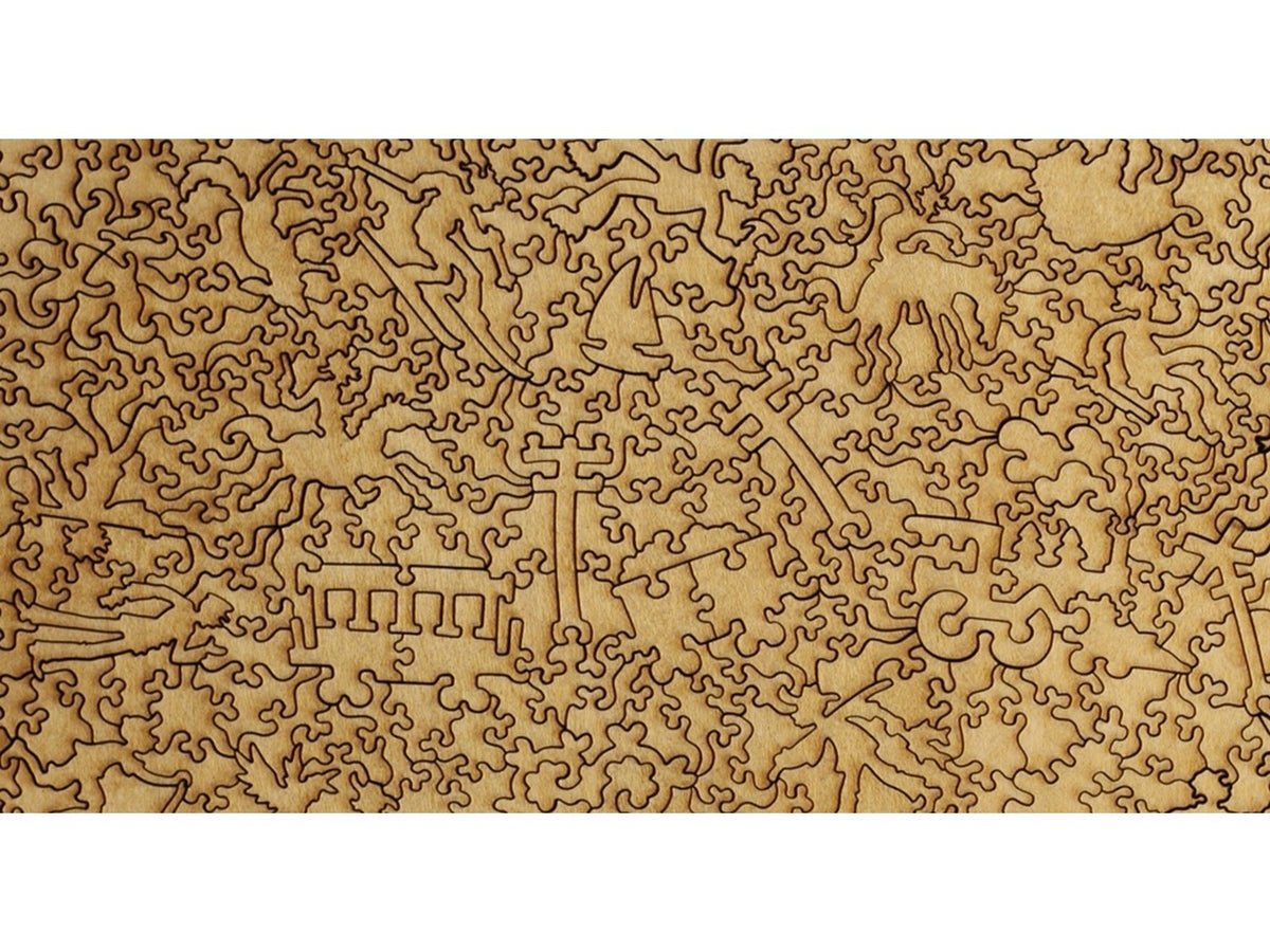A closeup of the back of the puzzle, Denver & Rio Grande Western Railroad.