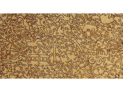 A closeup of the back of the puzzle, Denver & Rio Grande Western Railroad.