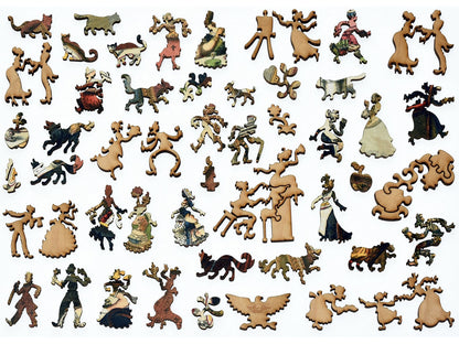 The whimsies that can be found in the puzzle, The Dogs Dinner Party.