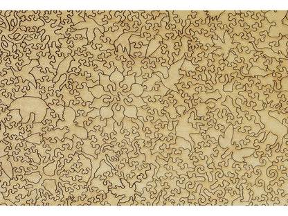 A closeup of the back of the puzzle, Edge of the Forest.