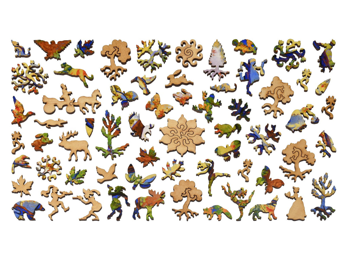 The whimsies that can be found in the puzzle, Edge of the Forest.