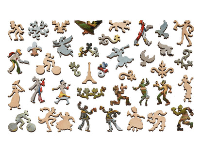 The whimsy pieces that can be found in the puzzle, Exposition Universelle de 1889.