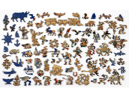 The whimsy pieces that can be found in the puzzle, William Gropper's American Folklore.
