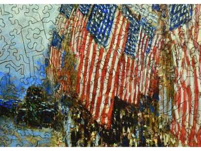 A closeup of the front of the puzzle, Fourth of July, 1916.
