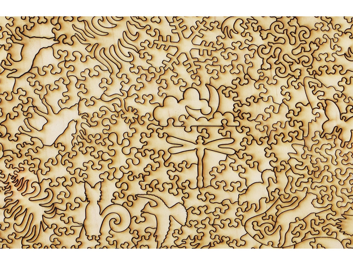 A closeup of the back of the puzzle, foxy.