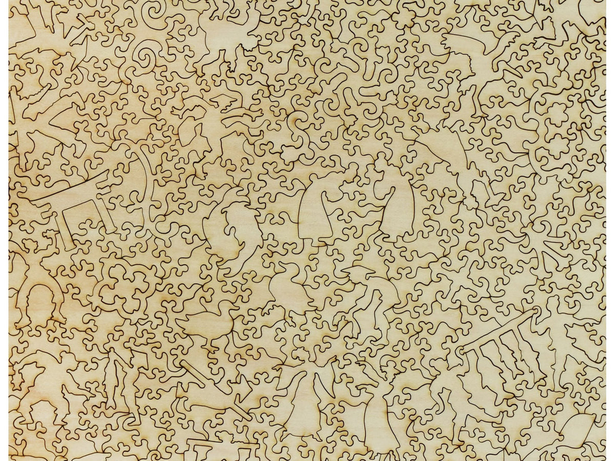 A closeup of the back of the puzzle, Fudo Falls, Oji.