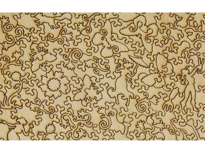 A closeup of the back of the puzzle, Garden at Giverny.