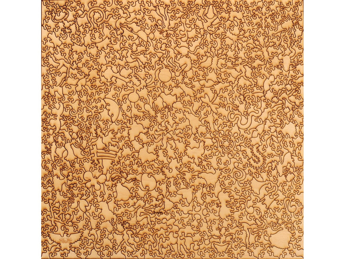 The back of the puzzle, Garden Path with Chickens.