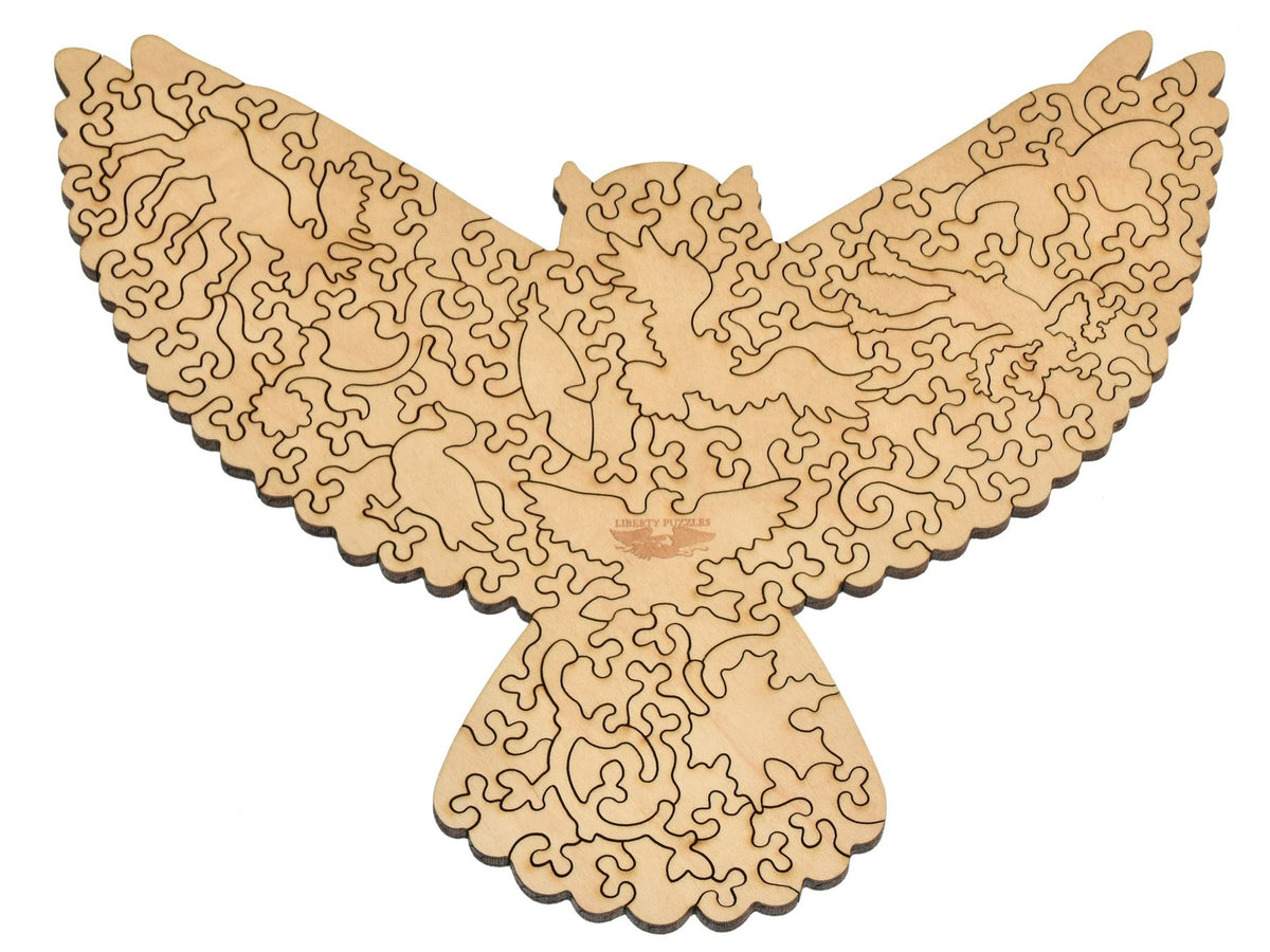 The back of the puzzle, Great Horned Owl Round.