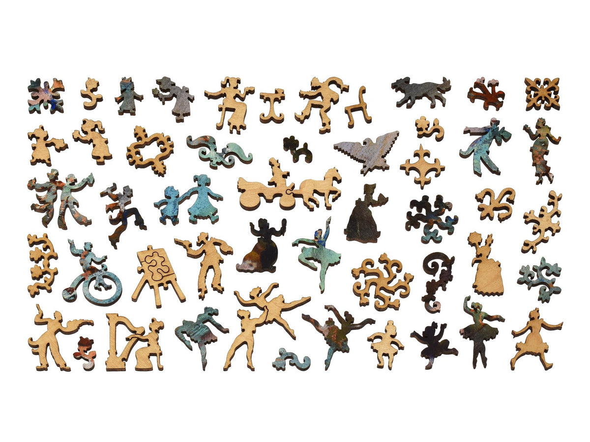The whimsy pieces that can be found in the puzzle, Green Dancer.