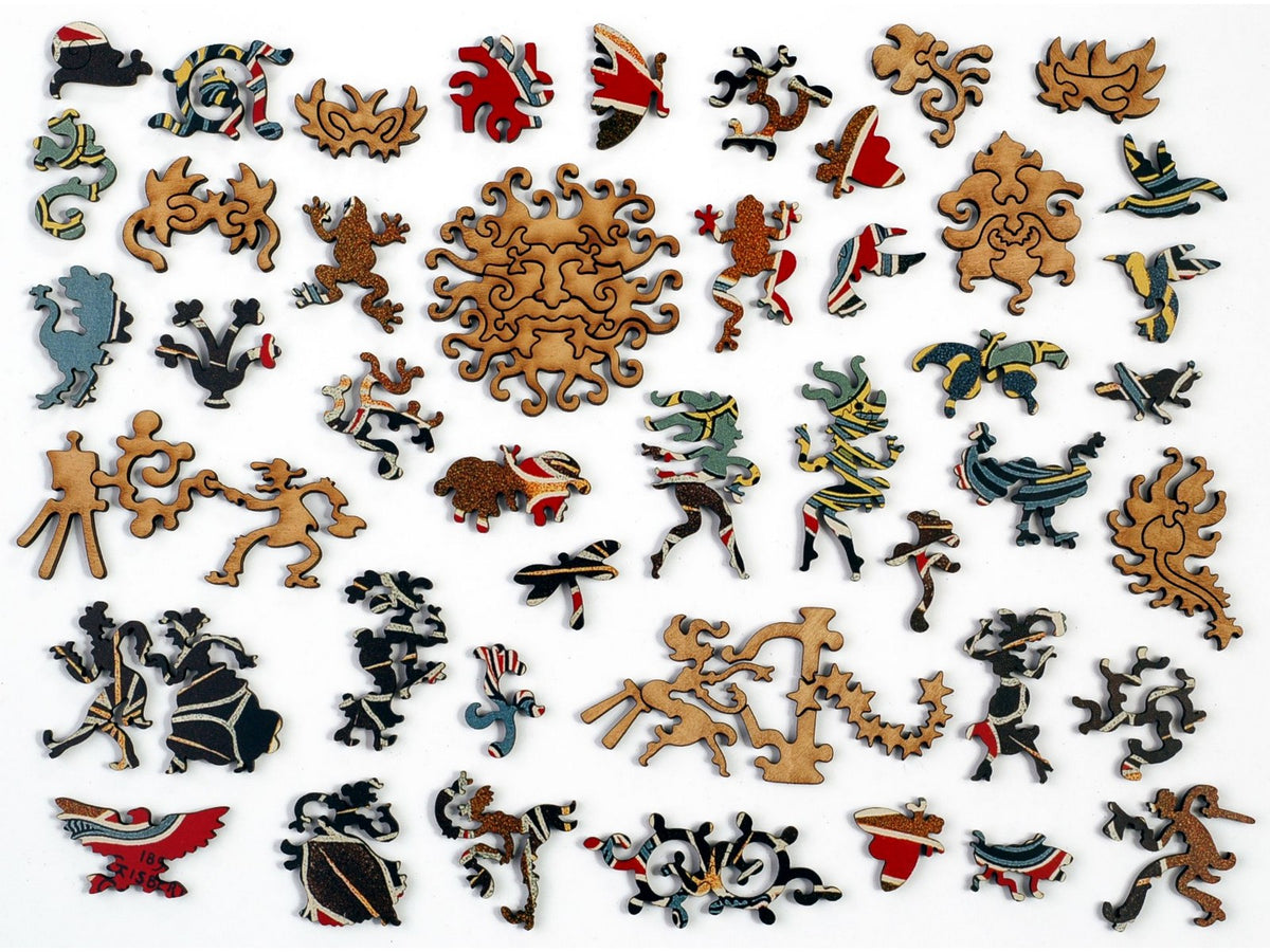 The whimsy pieces that can be found in the puzzle, Libre Esthetique.