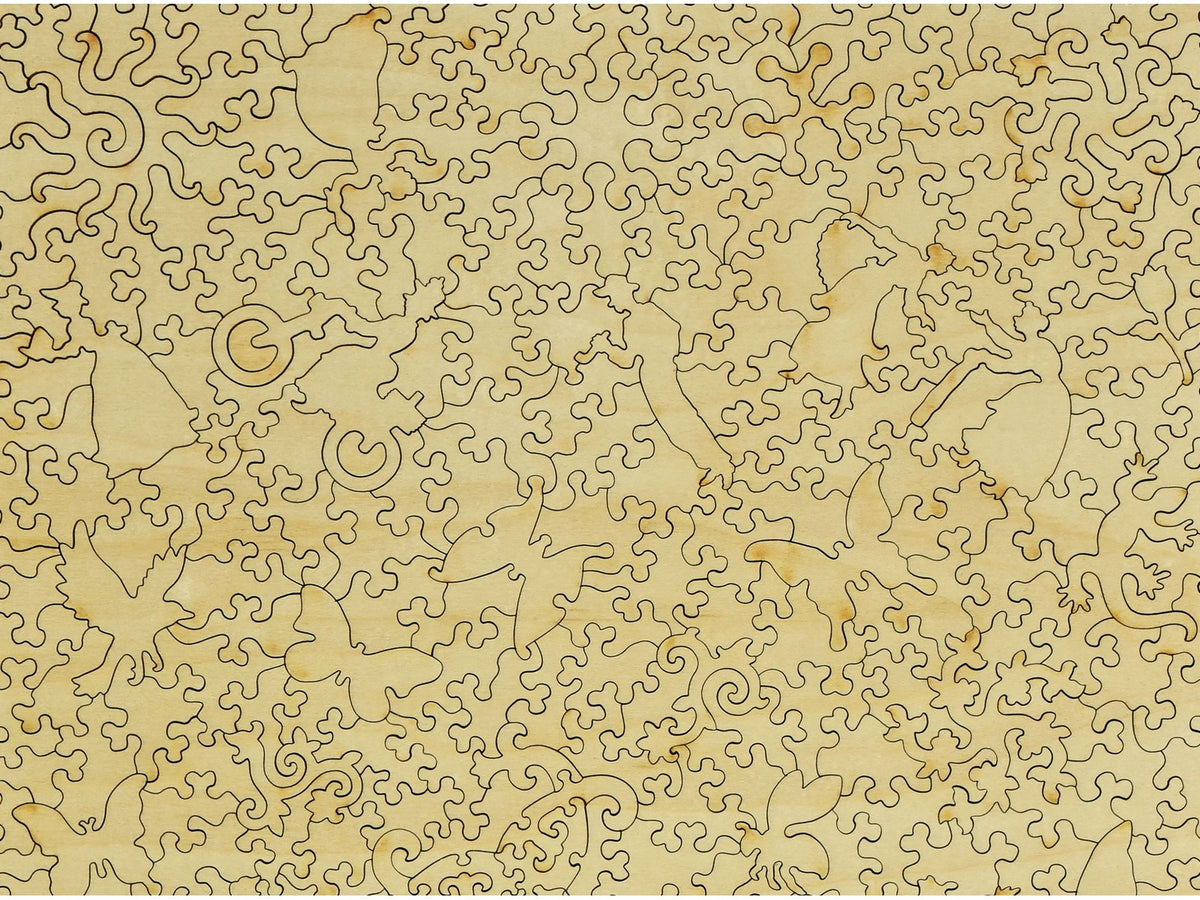 A closeup of the back of the puzzle, Lilies.