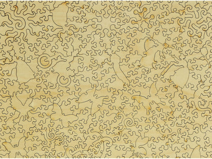 A closeup of the back of the puzzle, Lilies.