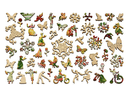The whimsy pieces that can be found in the puzzle, Lilies.