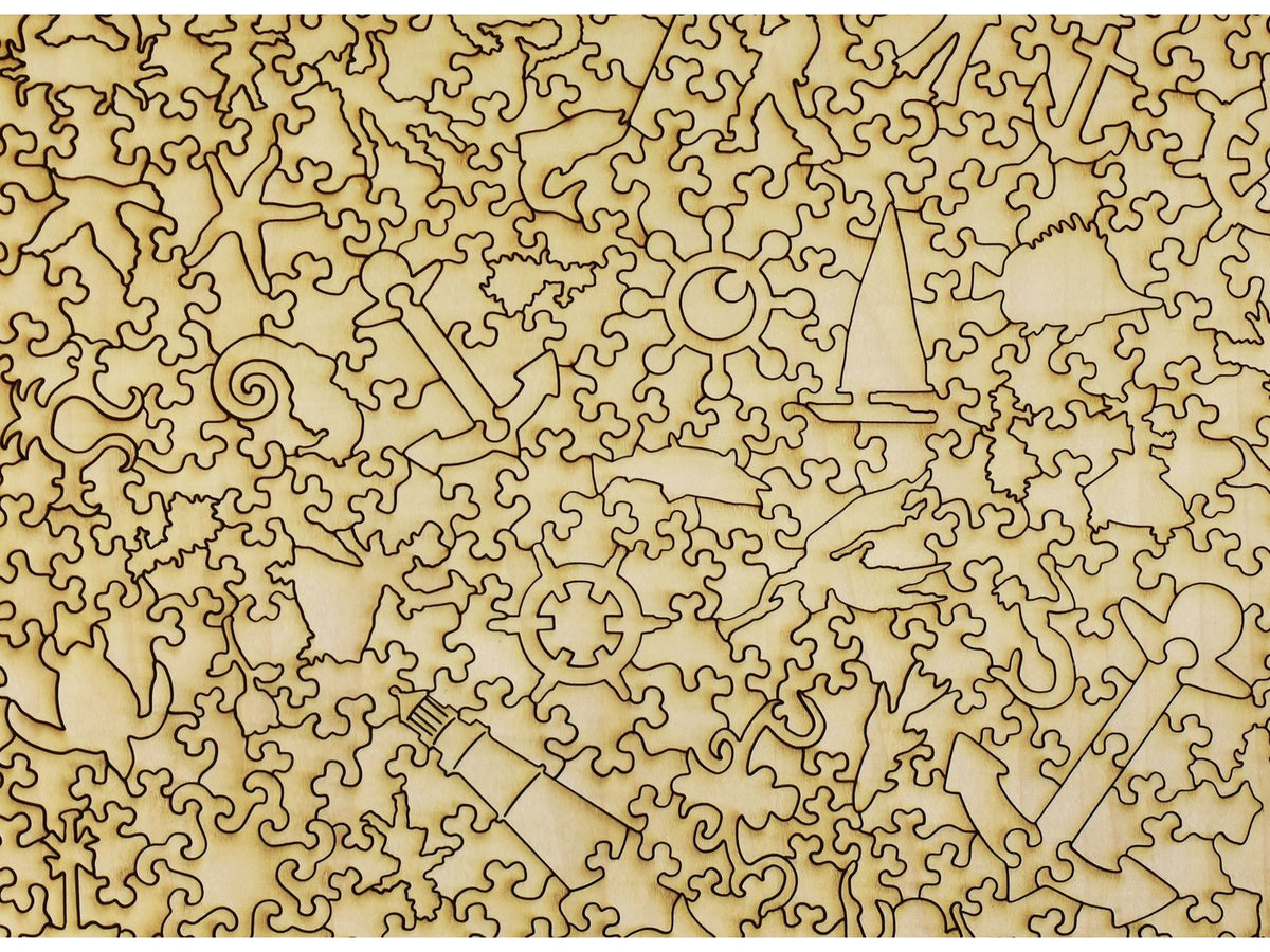 A closeup of the back of the puzzle, Mahone Bay.