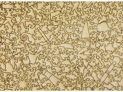 A closeup of the back of the puzzle, Mahone Bay.