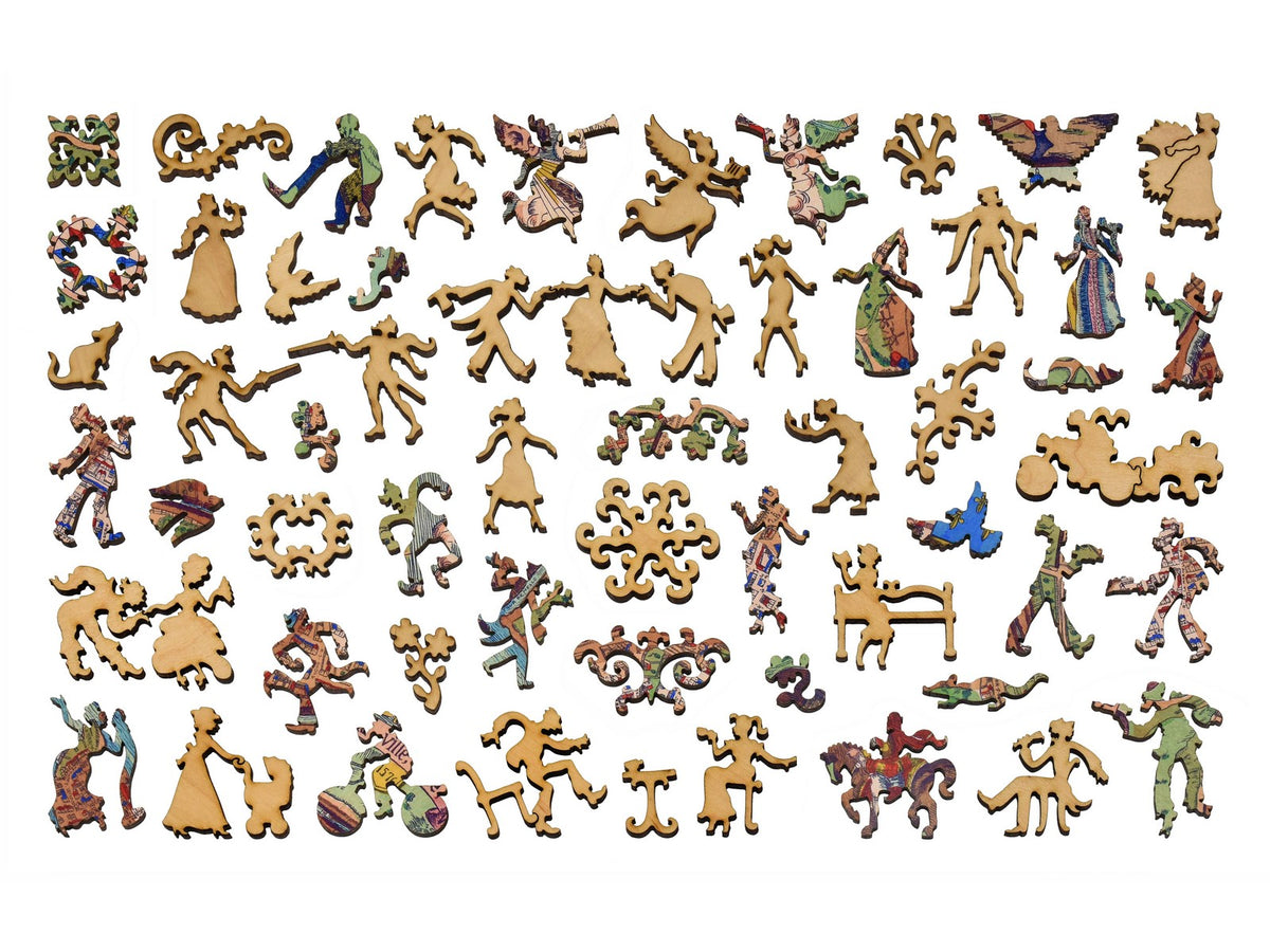 The whimsy pieces that can be found in the puzzle, Map of Paris.
