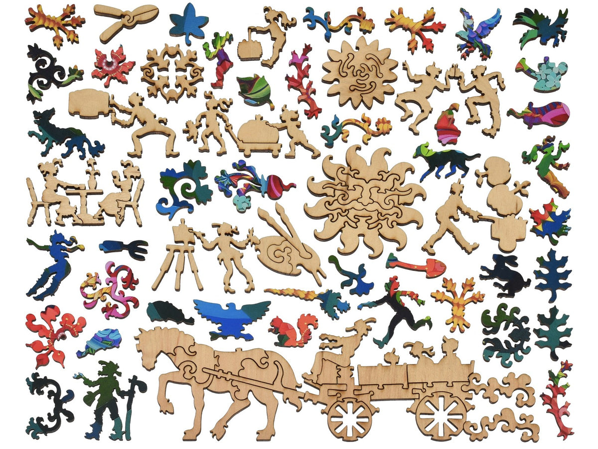 The whimsies that can be found in the puzzle, More Blooms in a Basket.